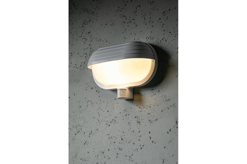Bulkhead fixture with sensor, max 60W, E27, AC220-240V, 50/60Hz,  beam angle 180*, IP40, white housing 1208963899