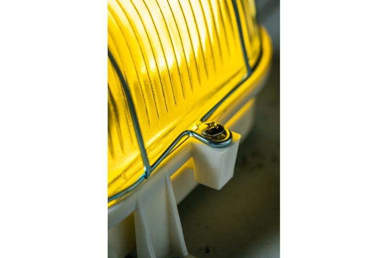 Bulkhead fixture SANGUESA KAM, max 40W, E27, AC220-240V, 50-60Hz, IP54, ABS/glass/metal grille, white housing 1208963901