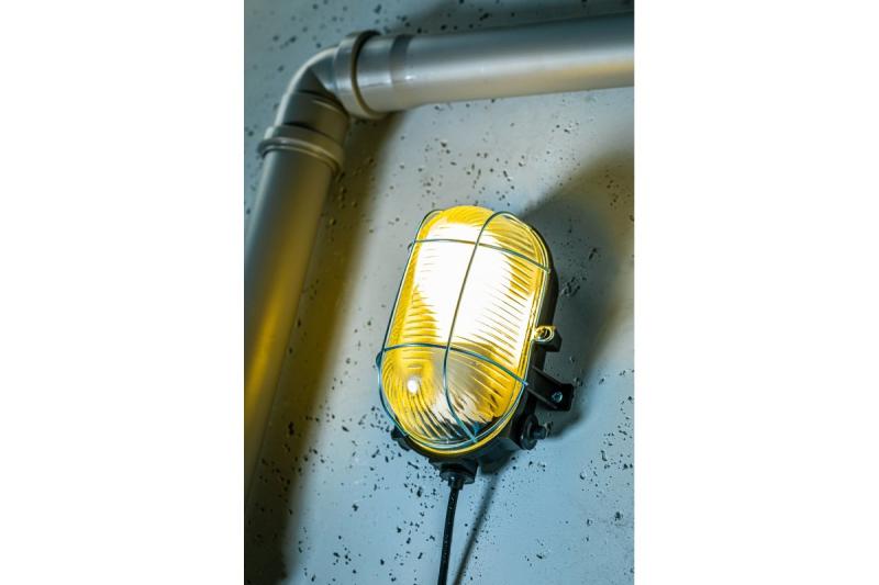 Bulkhead fixture SANGUESA KAM, max 40W, E27, AC220-240V, 50-60Hz, IP54, ABS/glass/metal grille, black 1208963902