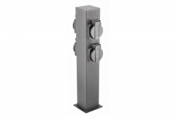 Decor Tuinpaal LARGO-P 36 IP44 AC220-240V 50-60Hz 4*schuko stopcontact max. 3500W paal grafiet. 1208963917