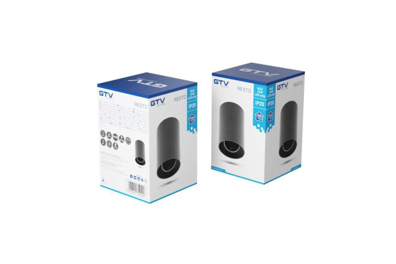 Decor Plafondlamp armatuur RESTO PC φ80x125mm IP20 max 20W rond zwart. 1208963985