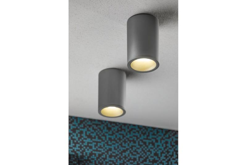 Decor SENSA AQUA plafondlamp alum 85x115 IP54 max 50W cirkelvormig grijs. 1208964008