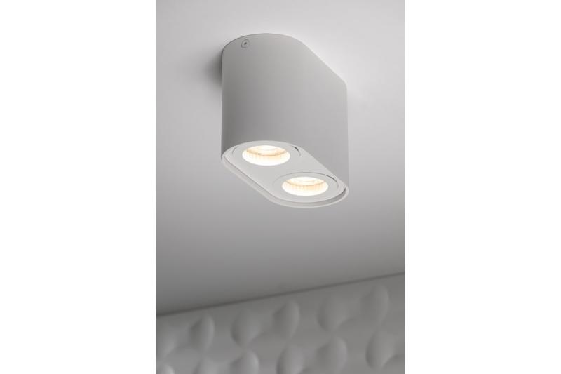 Decor Plafondlamp armatuur SENSO DUO alum 83x165x110 IP20 MAX 50W rond wit. 1208964010