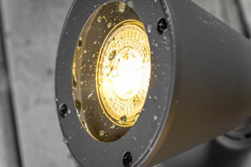 Decor Tuinarmatuur LUSTINO-D GU10 MAX.20W IP44 AC220-240V 50-60Hz wandlamp voor onderaan de muur, grafiet. 1208964032