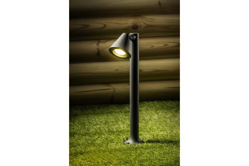Decor Tuinarmatuur LUSTINO-P 80 GU10 MAX.20W IP44 AC220-240V 50-60Hz montagepaal grafiet. 1208964034