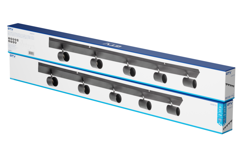 Decor Plafondarmatuur VENETO IP20 max. 20W 5 x GU10 rond zwart. 1208964044