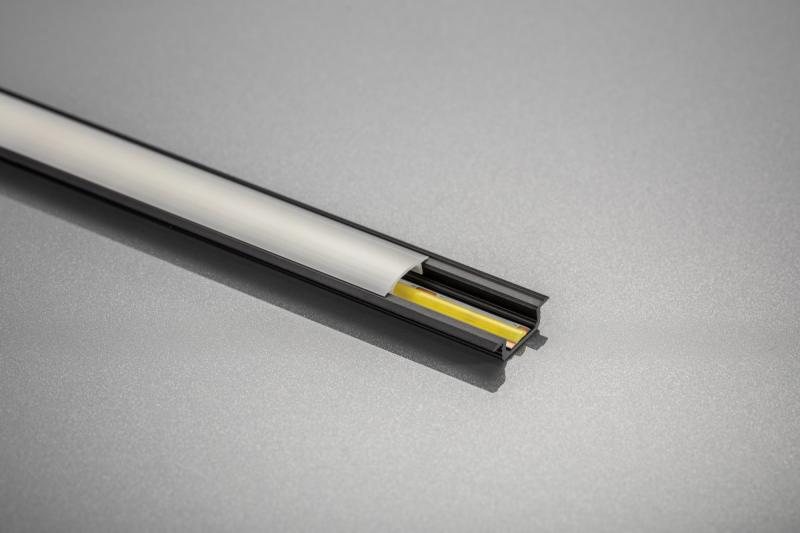 LED aluminum profile with GLAX flange black matt 3m (mortise) 1208964067