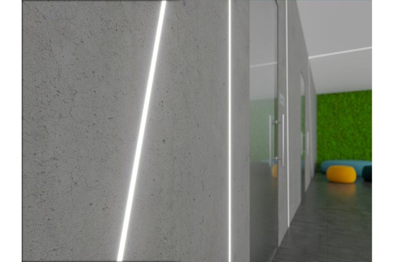 LED profile GLAX linear for GK boards 3m + technical casing, not anodized 1208964076