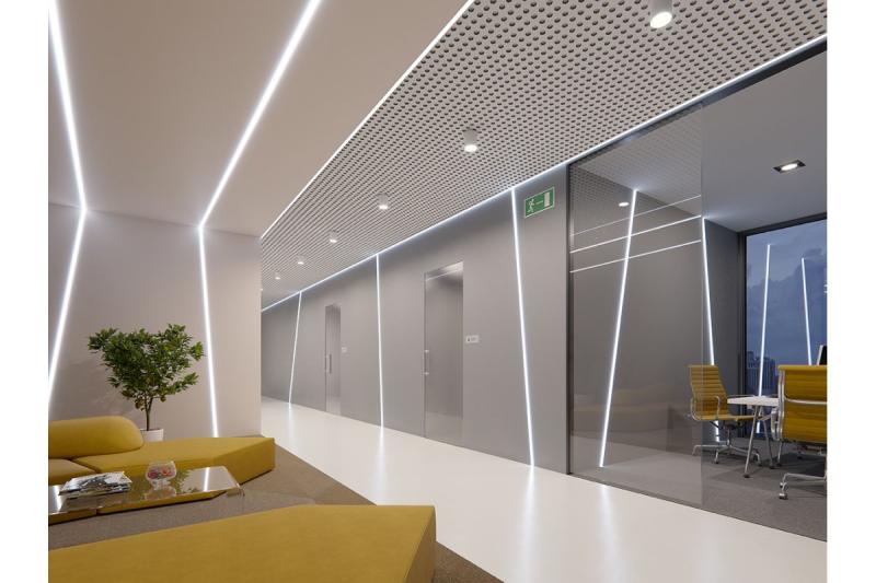 LED profile GLAX linear for GK boards 3m + technical casing, not anodized 1208964076