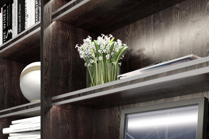 LED partition aluminum profile, studded (for edging fillings) GLAX silver PLATE 16mm 3 1208964116