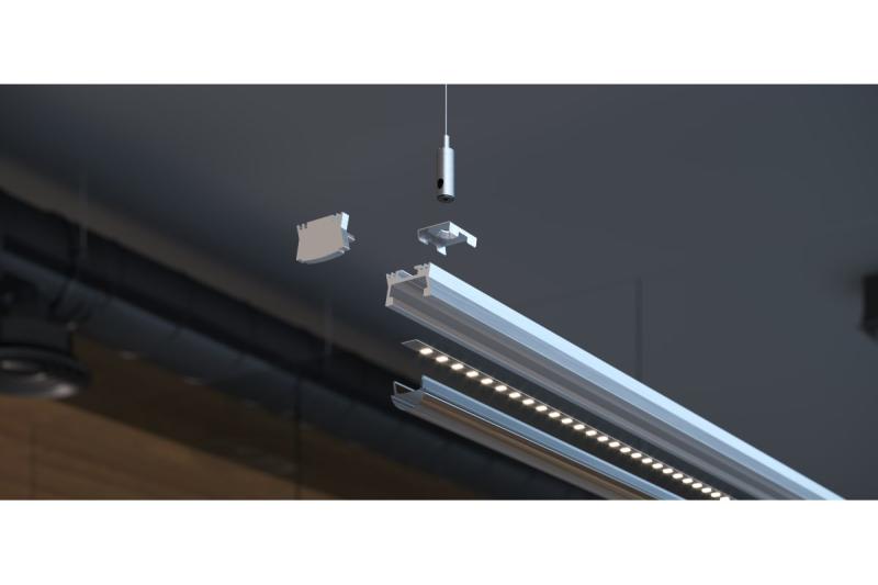 LED aluminium profile - heatsink GLAX silver L=2 m 1208964137