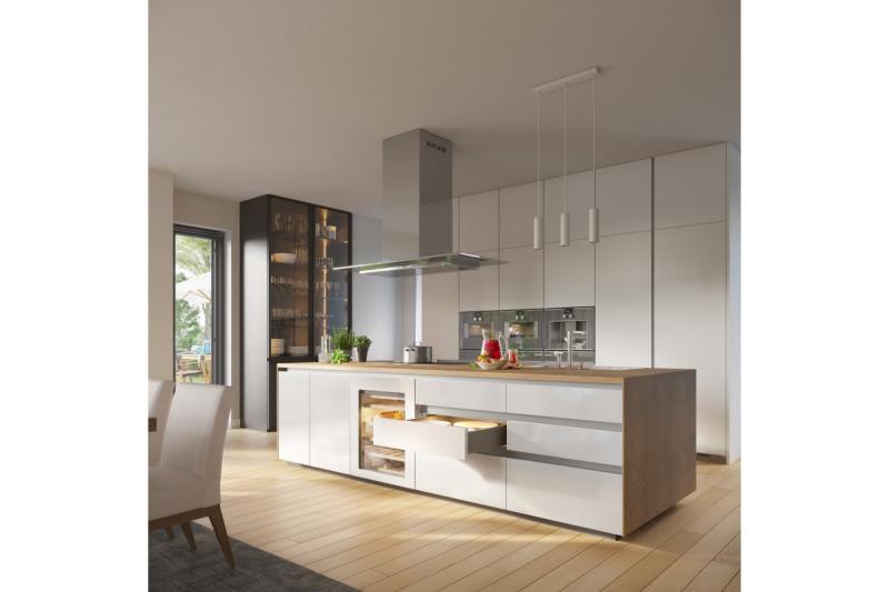 Aluminum profile, handleless system VELLO with LED function, L, white, length 3 m 1208964219