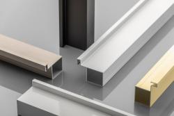 Aluminum profile, handleless system VELLO, T one-sided, inox, length 3 m 1208964231