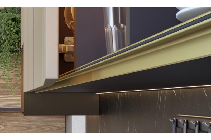 GTV VELLO profile, handleless system, wreath, L=3000 mm, 16 mm, Al, gold 1208964237