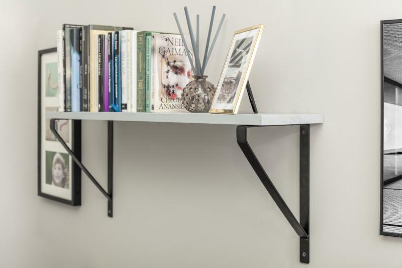 Shelf support GINO, 30x22 cm, black mat 1208965224