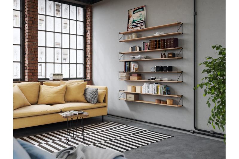 Shelf support ROD, 21x17cm, black mat 1208965251