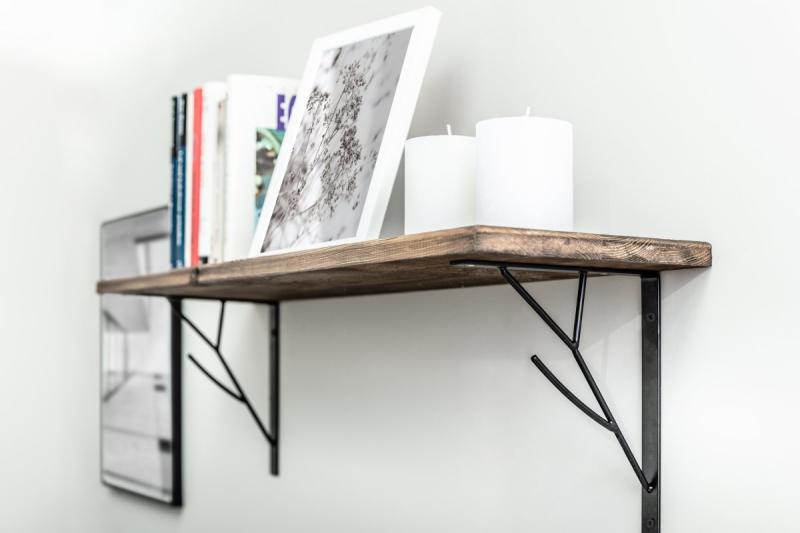 Shelf support TREE, 20x17 cm, black mat 1208965260