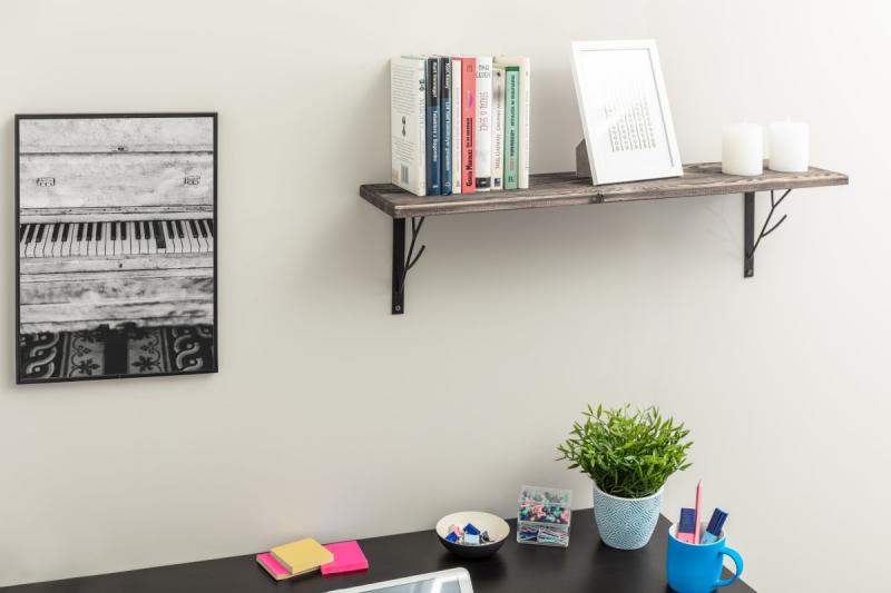 Shelf support TREE, 20x17 cm, black mat 1208965260