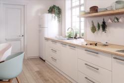 Steel handle TRIEST C=128mm brushed steel - zamak feet 1208965369