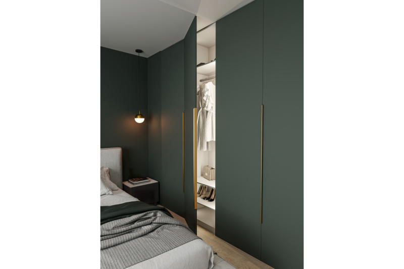 ALUMINIUM HANDLE HEXA, L=1200 mm, clear brushed gold 1208965517