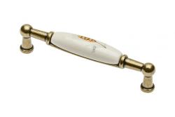 Porcelain handle 728B C=96mm antique brass K-wheet 1208965695