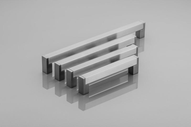 Zamak handle 334 C=160mm brushed steel 1208965757