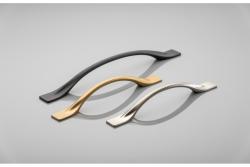 Zamak handle FLOW C = 192 mm black matt 1208966038