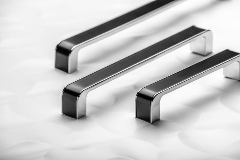 Zamak handle MONA C=192 mm chrome/black 1208966131