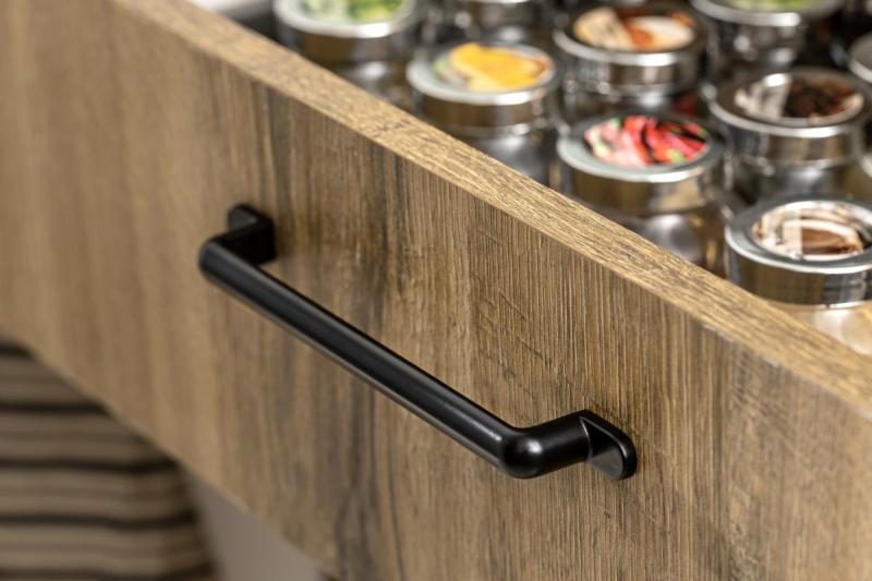 Zamak handle OTTO C = 128 mm black matt 1208966177