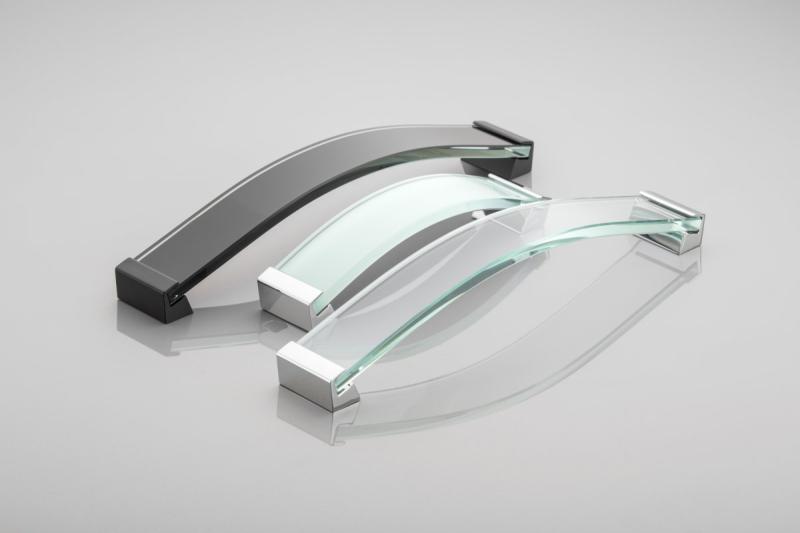 Zamak handle ROSES C=160mm transparent glass + chrome feet 1208966188
