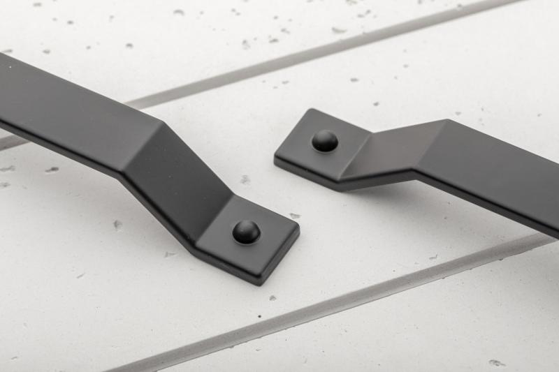 Zamak handle STEP C = 160 mm black matt 1208966205