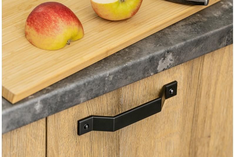 Zamak handle STEP C = 160 mm black matt 1208966205