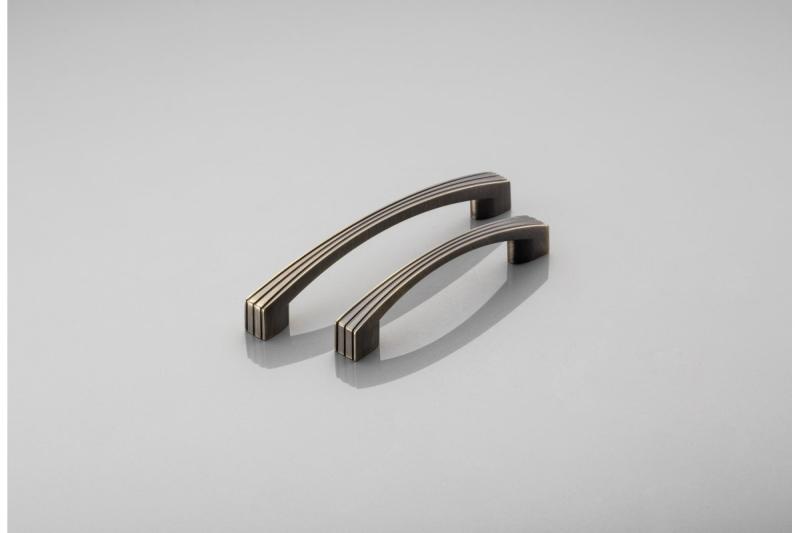 Zamak handle VASTO C=128mm antique brushed brass 1208966227