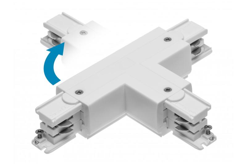 T Adjustable Connector for X-RAIL Three-Phase Busbar, 166x101mm, inner/outer, left, white 1208966588