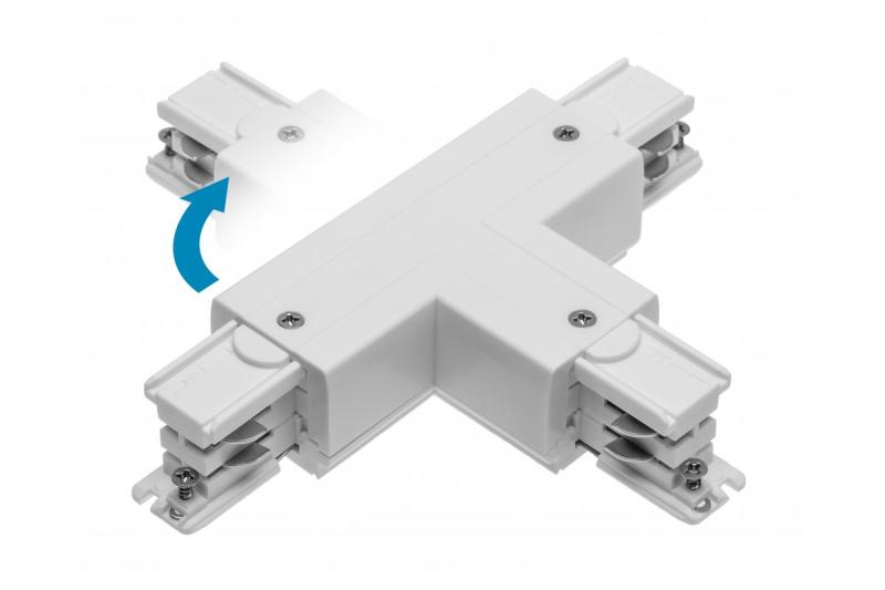 T Adjustable Connector for X-RAIL Three-Phase Busbar, 166x101mm, inner/outer, right, white 1208966590