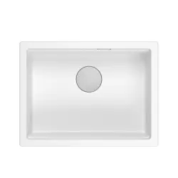 Quadri Newport II witte graniet onderbouw spoelbak wit 560x450 mm 1208966922