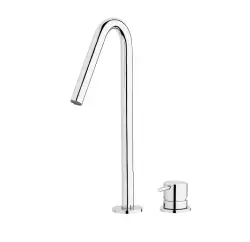 Waterevolution Flow 2-gats wastafelkraan licht goud met hoge V 120mm uitloop T1122VWGE