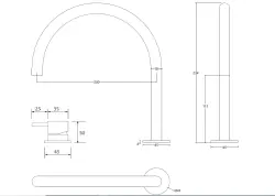 Waterevolution Flow 2-gats wastafelkraan geborsteld licht goud T1121UWGE