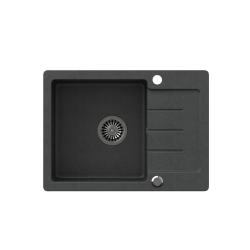 Quadri Kendal antraciet graniet spoelbak met afdruipgedeelte 60x44cm omkeerbaar 1208967400