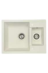 GraniteMy Smart extra ondiepe 1,5 granieten opbouw witte spoelbak 58x44cm 1208967418