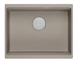 Quadri Newport II graniet onderbouw taupe spoelbak 560x450mm met rvs plug en afvoerkapje 1208967453
