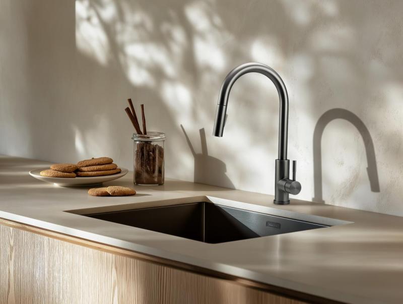 Pure.Sink Prestige spoelbak 50x40 cm PVD Gun Metal 10mm radius onderbouw,vlakbouw,opbouw PPG5040-61