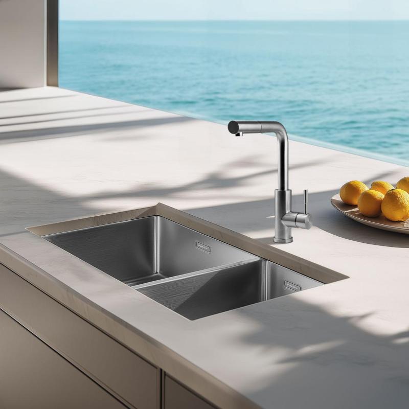 Pure.Sink Elite Steel Spark-S keukenkraan RVS met uittrekbare uitloop PS8041-02