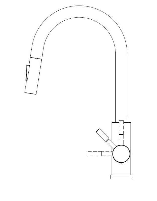 Pure.Sink Elite Steel Stream-S keukenkraan PVD geborsteld goud met uittrekbare uitloop PS8045-60