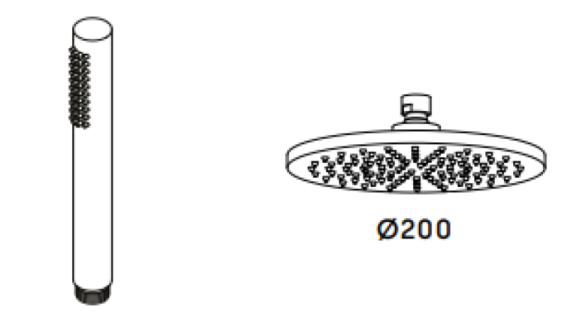 Waterevolution Flow thermostatische douchecombinatie met regendouche PVD Gun Metal 200mm T141TNGME