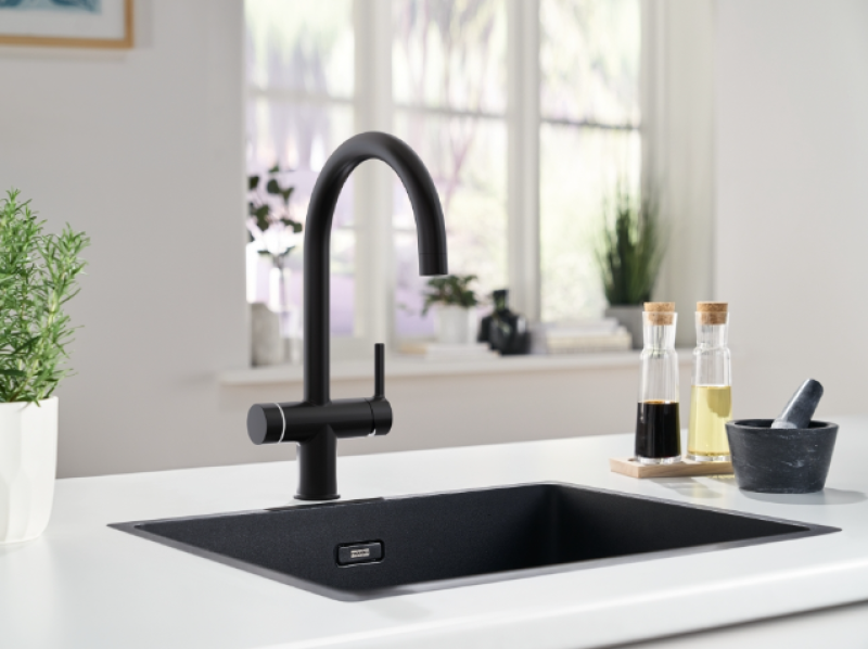 Franke Maris water hub 7L boiler 3-1 met Touch electronische  kokend water kraan mat zwart 160.0713.604