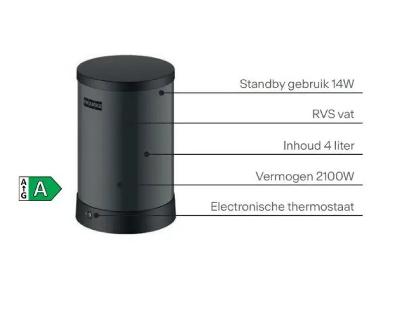 Franke Maris water hub 7L boiler 3-1 met Touch electronische kokend water kraan mat zwart met waterhub bypass 1208967856