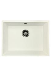 GraniteMy Universal Granieten Witte Spoelbak 55x40 cm opbouw, onderbouw en vlakinbouw met gun metal plug- 1208967933