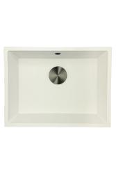 GraniteMy Universal Granieten Witte Spoelbak 55x40 cm opbouw, onderbouw en vlakinbouw met gun metal plug- 1208967933