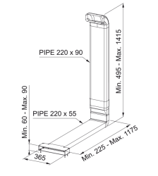 Franke afvoerset voor recirculatie afvoer in plint onder kast voor kookplaatafzuiging 112.0711.986